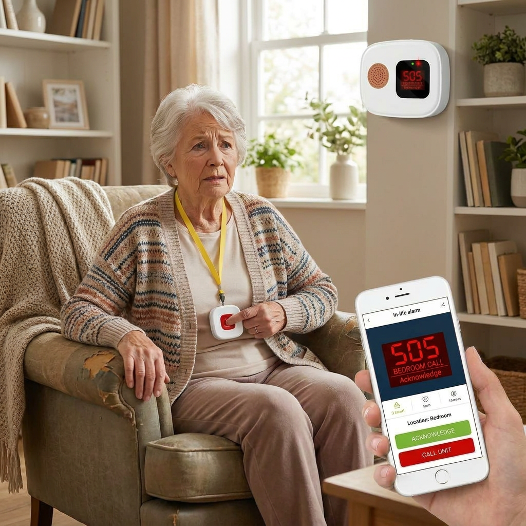 Senior Safety Alert Button – 328FT Wireless Caregiver System