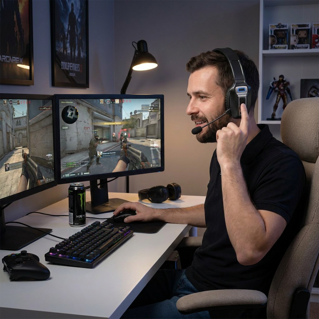 DriveTalk Wireless Headset with Noise Cancellation & 35H Battery