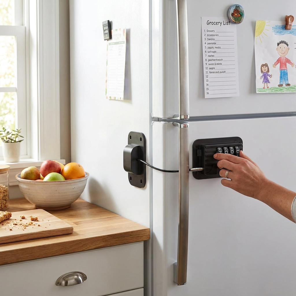 SecureSeal Fridge Lock – Custom Code Adhesive Safety Lock