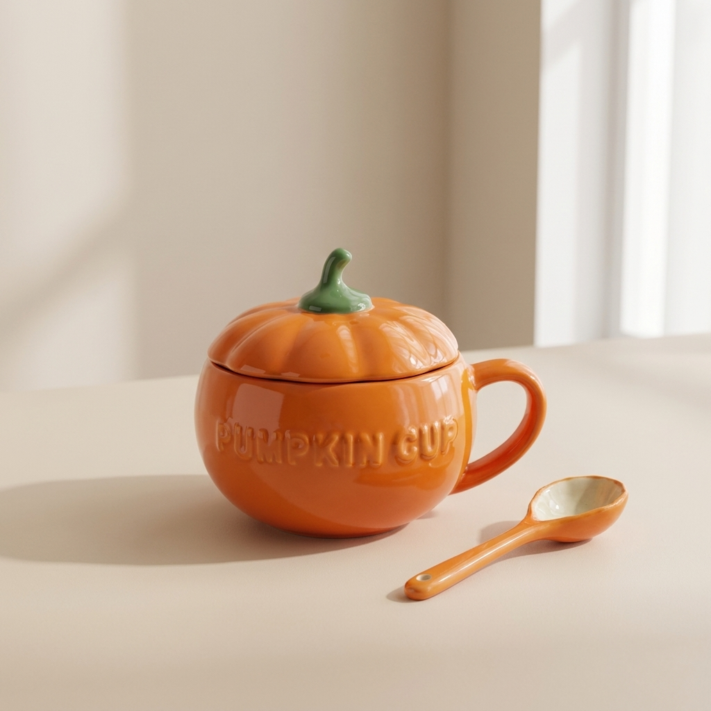Charming Pumpkin-Shaped Ceramic Storage Bowl with Lid