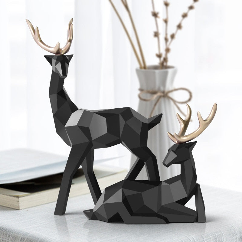 Elegant Deer Duo Sculpture for Home Décor