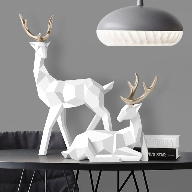 Elegant Deer Duo Sculpture for Home Décor