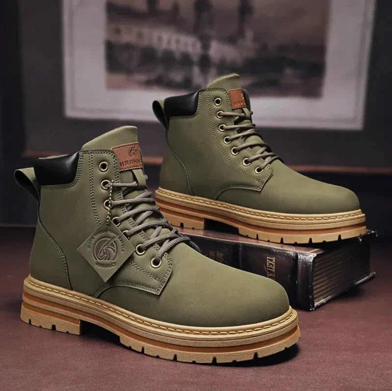 All-Weather Men's Stylish Lace-Up Boots with Comfort Cushion