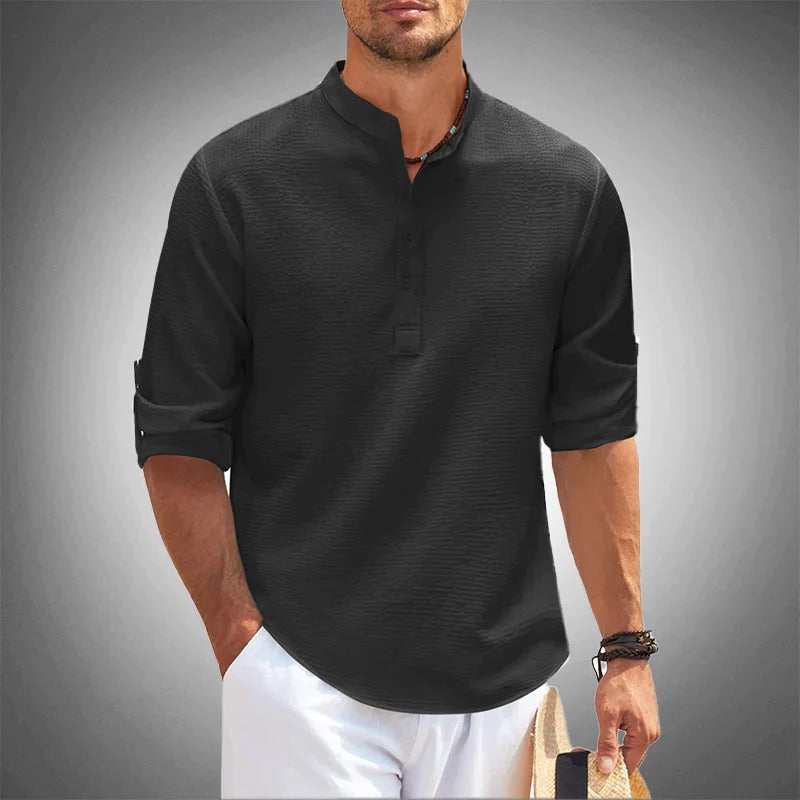 Stylish Cotton Blend Short Sleeve Top for Men