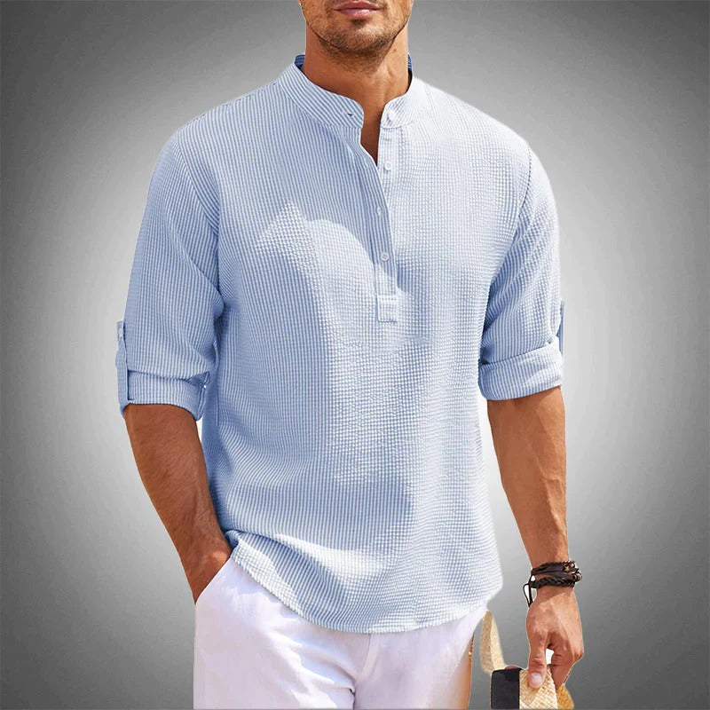 Stylish Cotton Blend Short Sleeve Top for Men