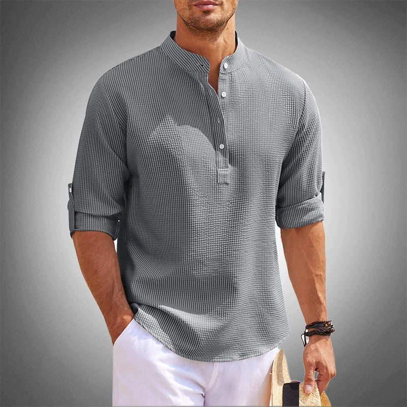 Stylish Cotton Blend Short Sleeve Top for Men