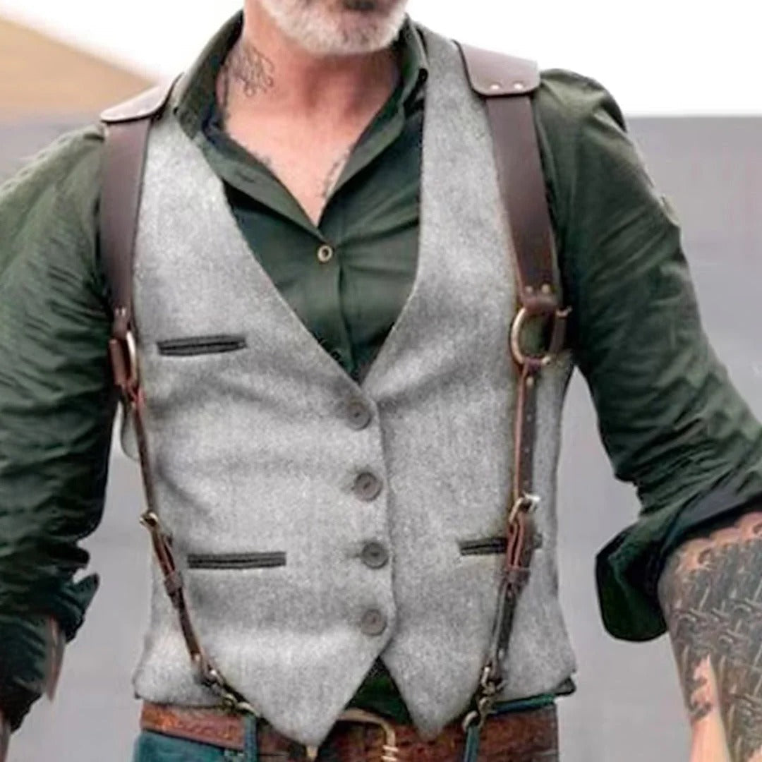 Classic Leather Waistcoat for Men - Elevate Your Style