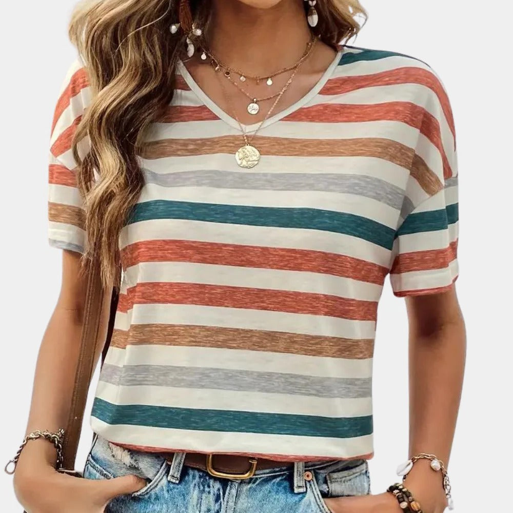 Chic Striped Tee for Women – Effortless Style and Comfort
