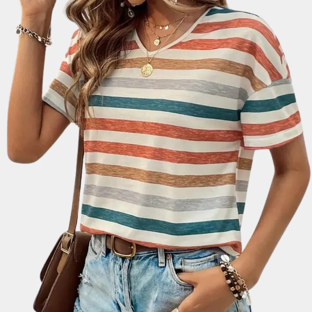 Chic Striped Tee for Women – Effortless Style and Comfort