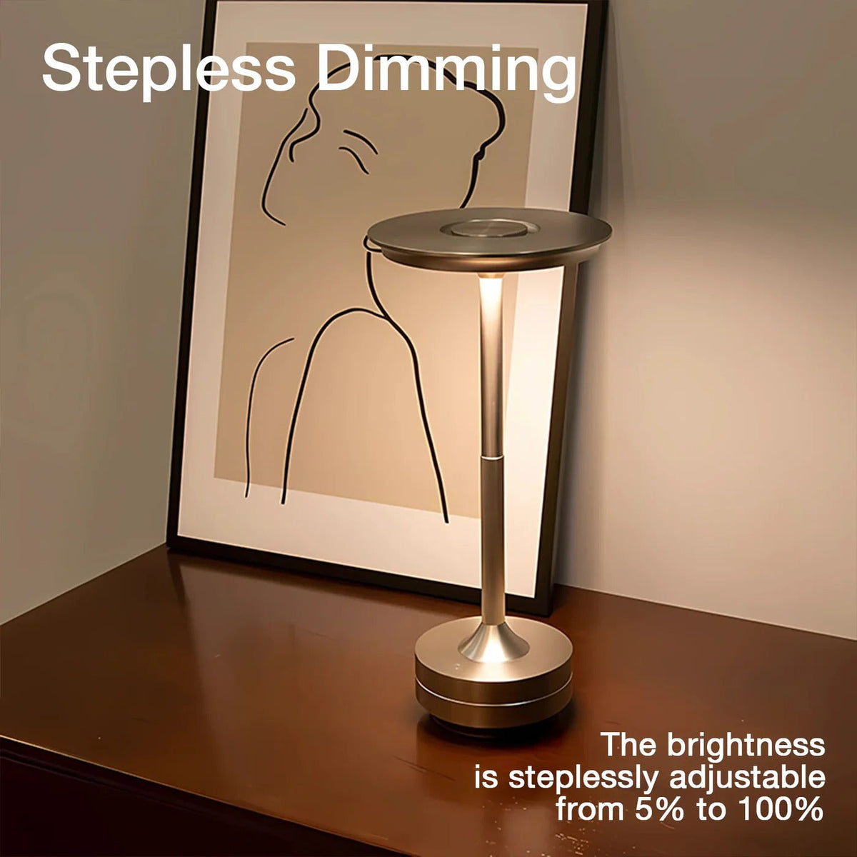Wireless Touch-Control Lamp with Sleek Scandinavian Design