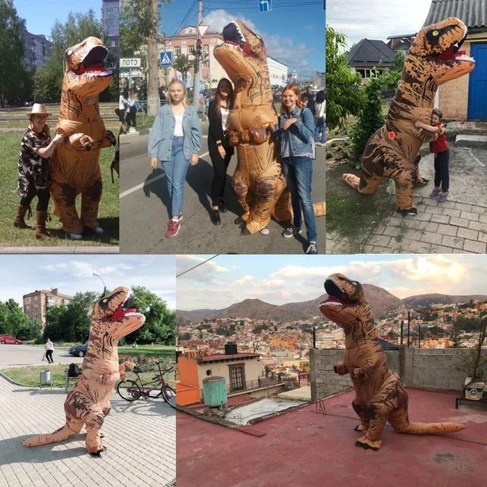 DinoDash Inflatable Costume with Quick-Inflate Fan