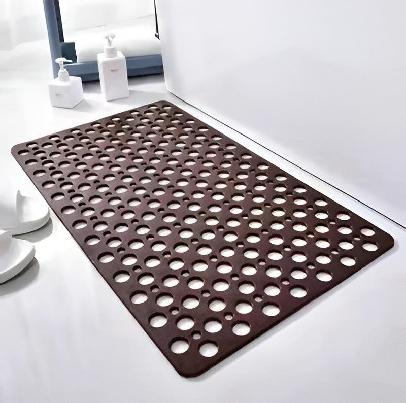 Slip-Resistant Shower Pad with Drainage and Suction Base