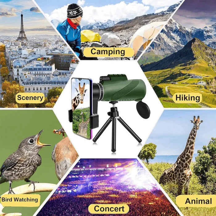 Ultra-Portable Monocular with 600x Zoom for Distant Views