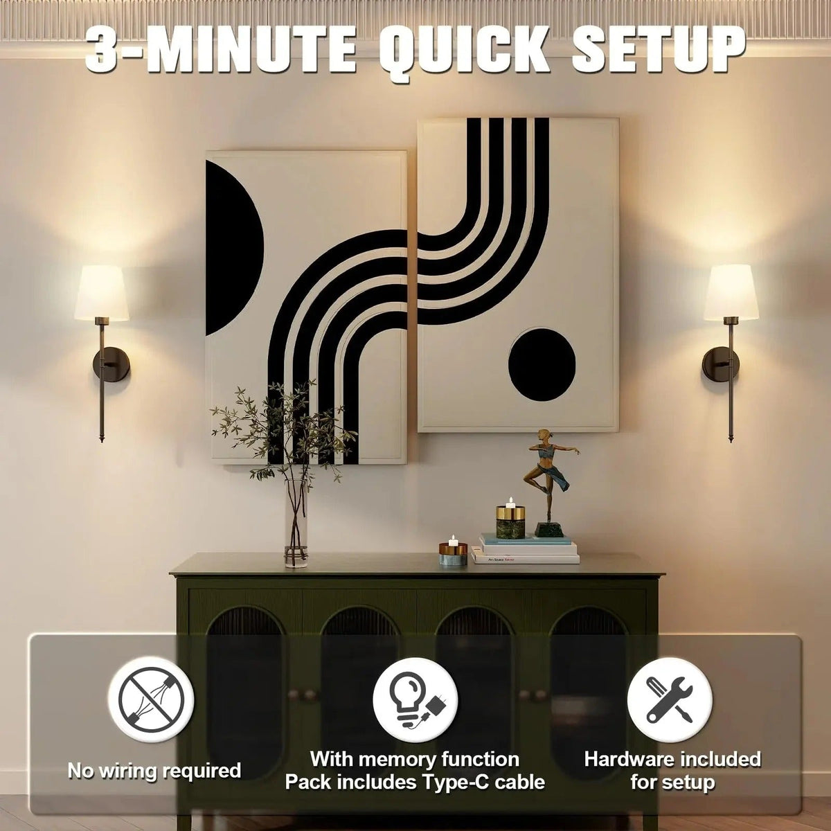Cordless LED Wall Lamps for Effortless Lighting