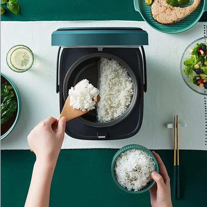 Compact Multi-Use Rice Cooker with Steamer Insert