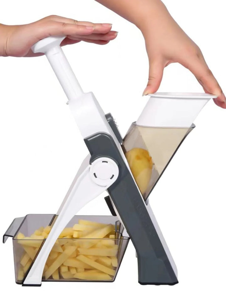 Versatile 5-in-1 Vegetable Cutter with Easy Collection Tray