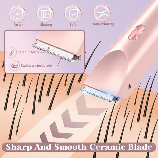 GlamWave Women's Rechargeable Grooming Shaver