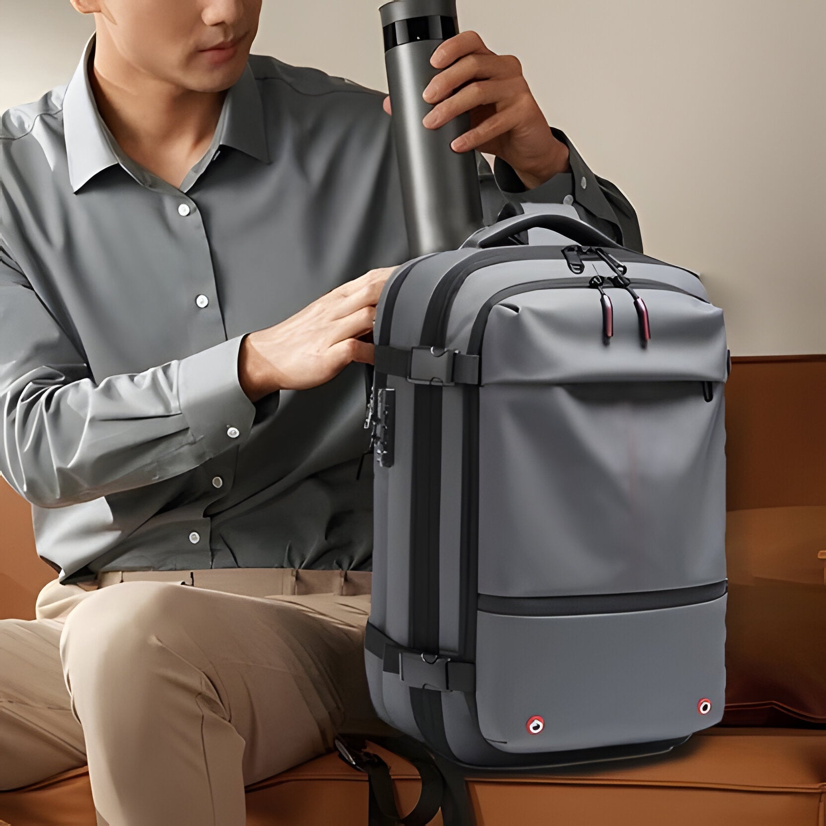 Versatile Travel Backpack with Space-Saving Design