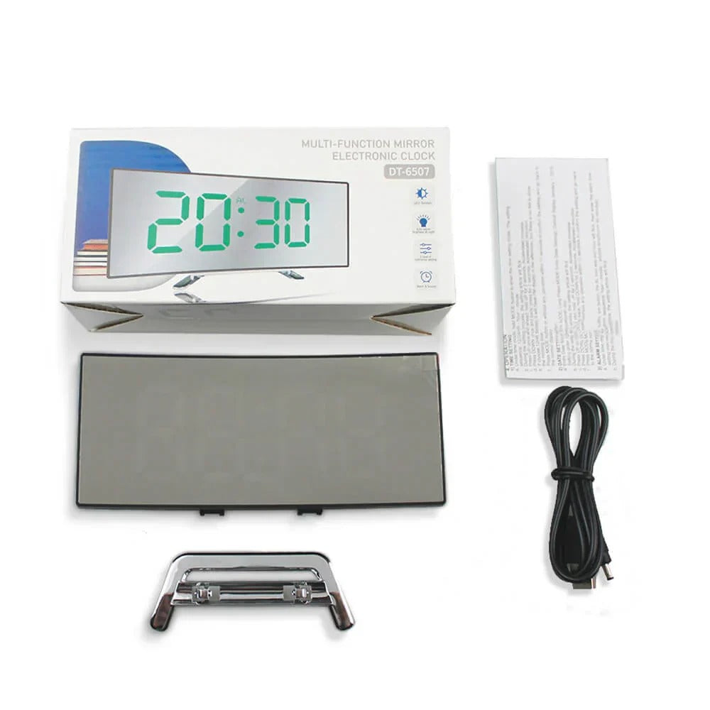 Sleek LED Digital Timepiece with Curved Design