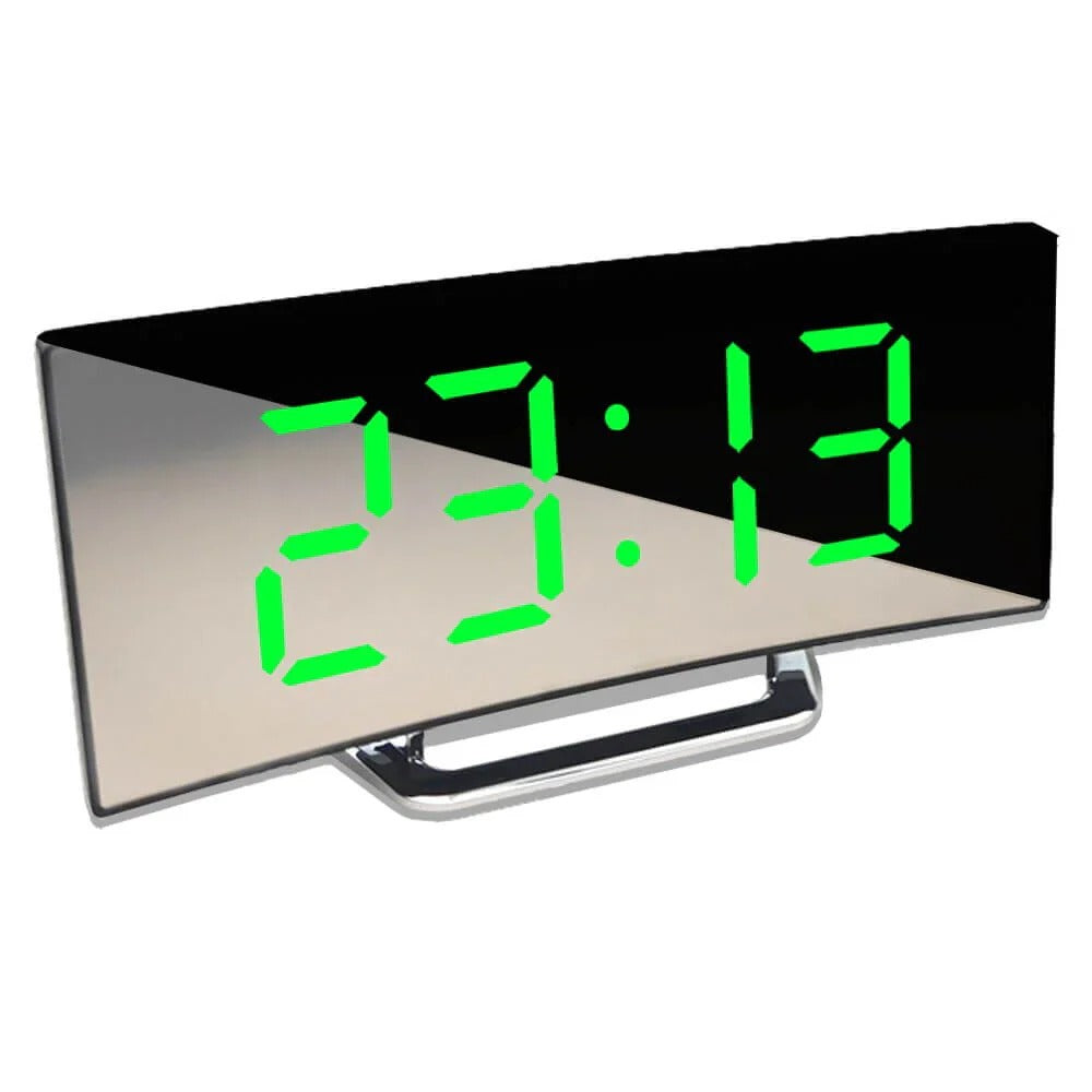 Sleek LED Digital Timepiece with Curved Design