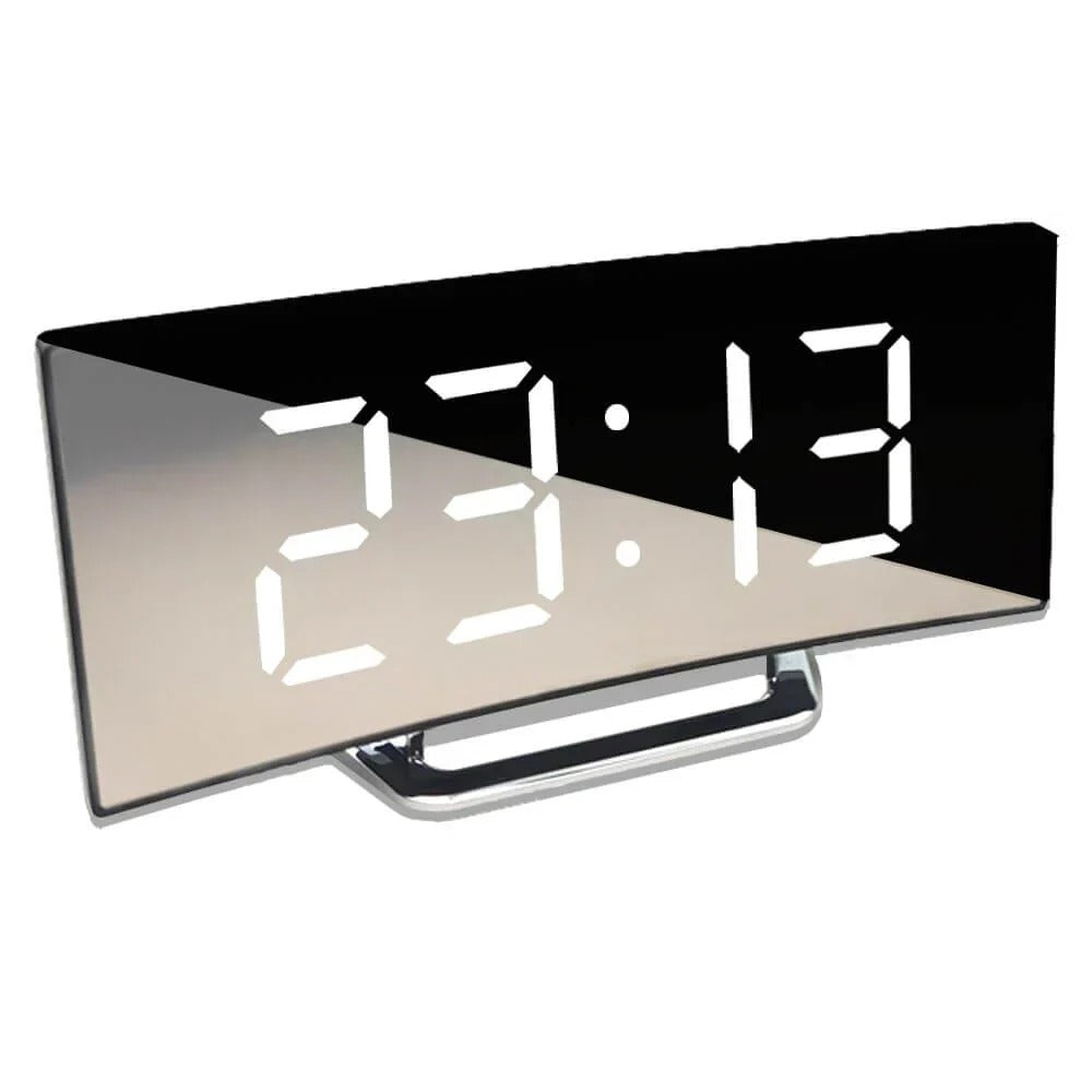 Sleek LED Digital Timepiece with Curved Design