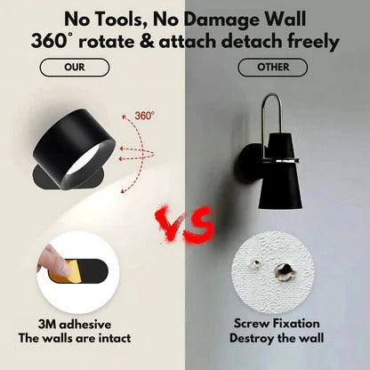 Versatile Rechargeable Wall Light with 360° Flexibility