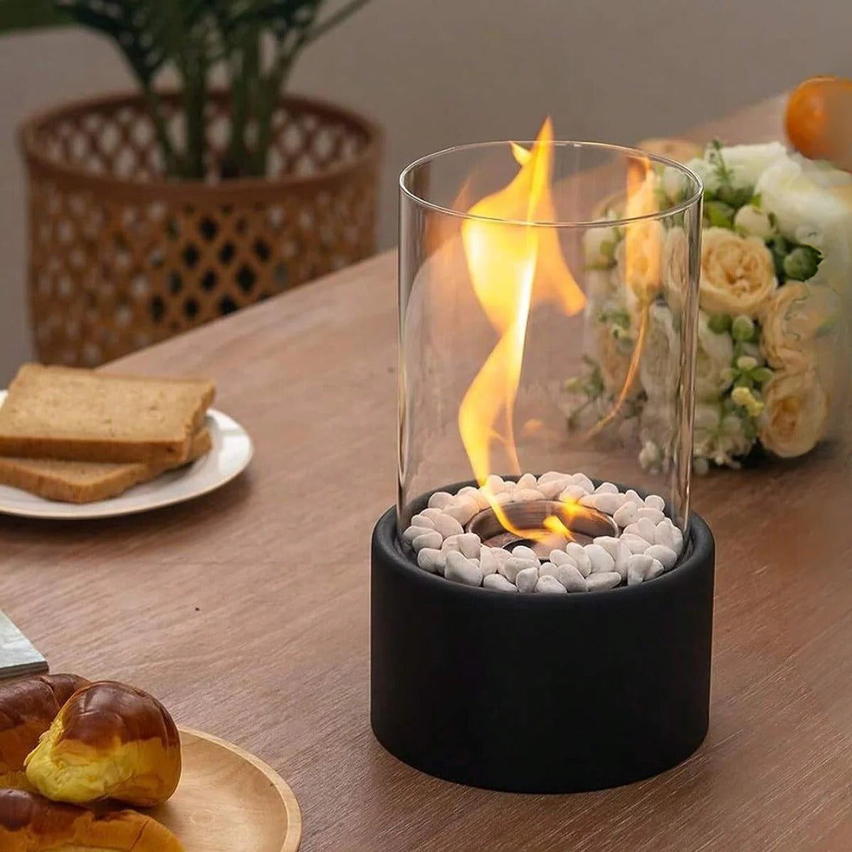 Elegant Compact Flame Tabletop Heater