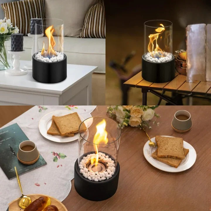 Elegant Compact Flame Tabletop Heater