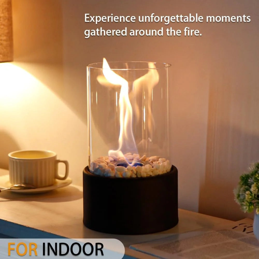 Elegant Compact Flame Tabletop Heater