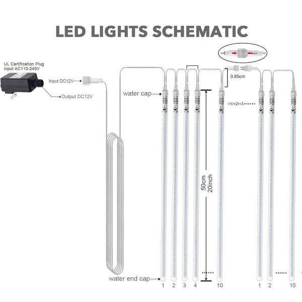 Cascading LED Icicle Light Display