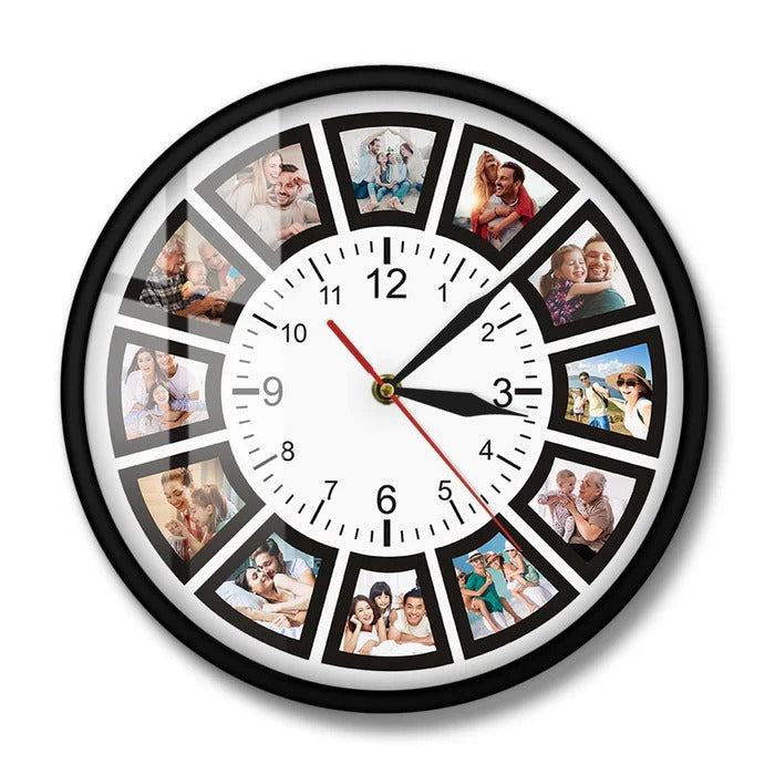 Customizable Photo Wall Clock for Personal Touch