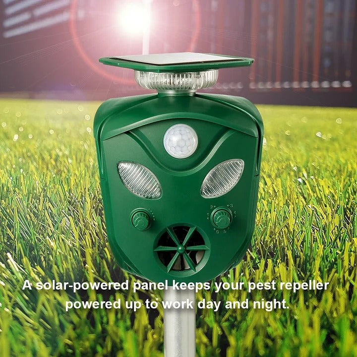 All-Around Solar Ultrasonic Wildlife Deterrent System