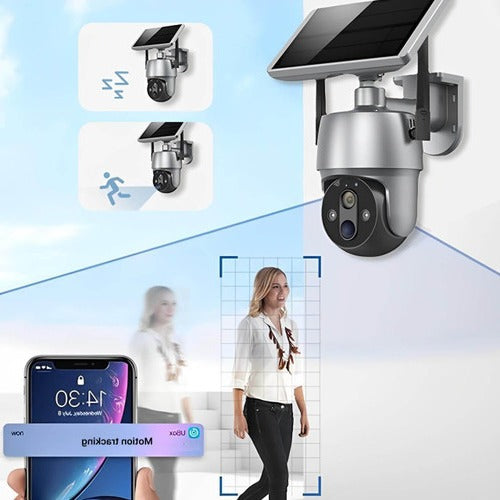 All-Weather Solar-Powered Security Camera with 360° View