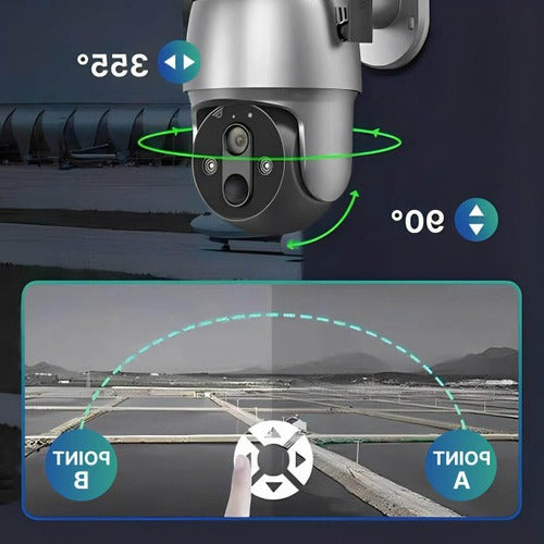 All-Weather Solar-Powered Security Camera with 360° View