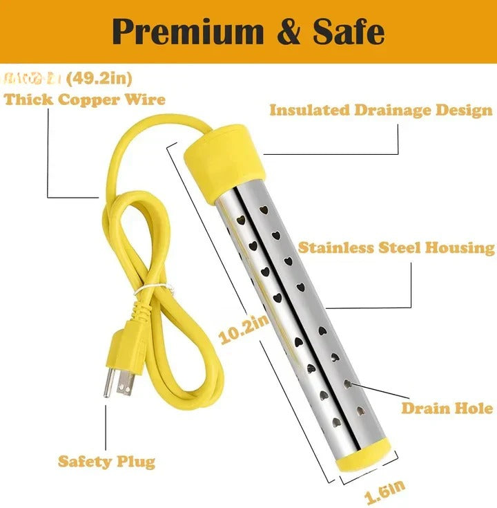 AquaHeat 220V Portable Immersion Heater – Efficient Water Heating Solution