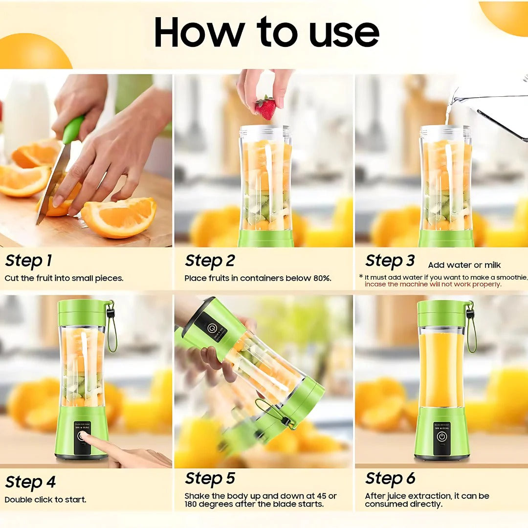 Portable Rechargeable Juice Maker for Smoothies & Shakes