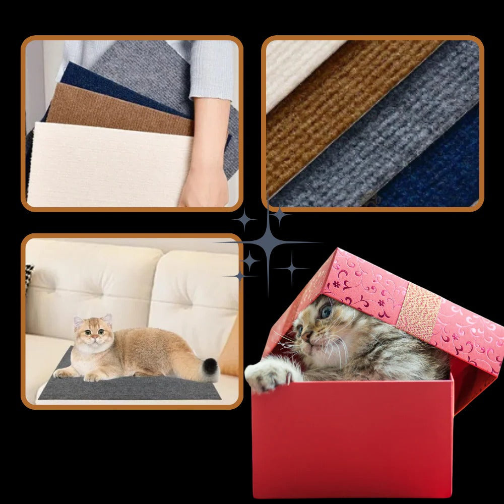 Wall-Mounted Cat Scratching Solution with Adhesive Base