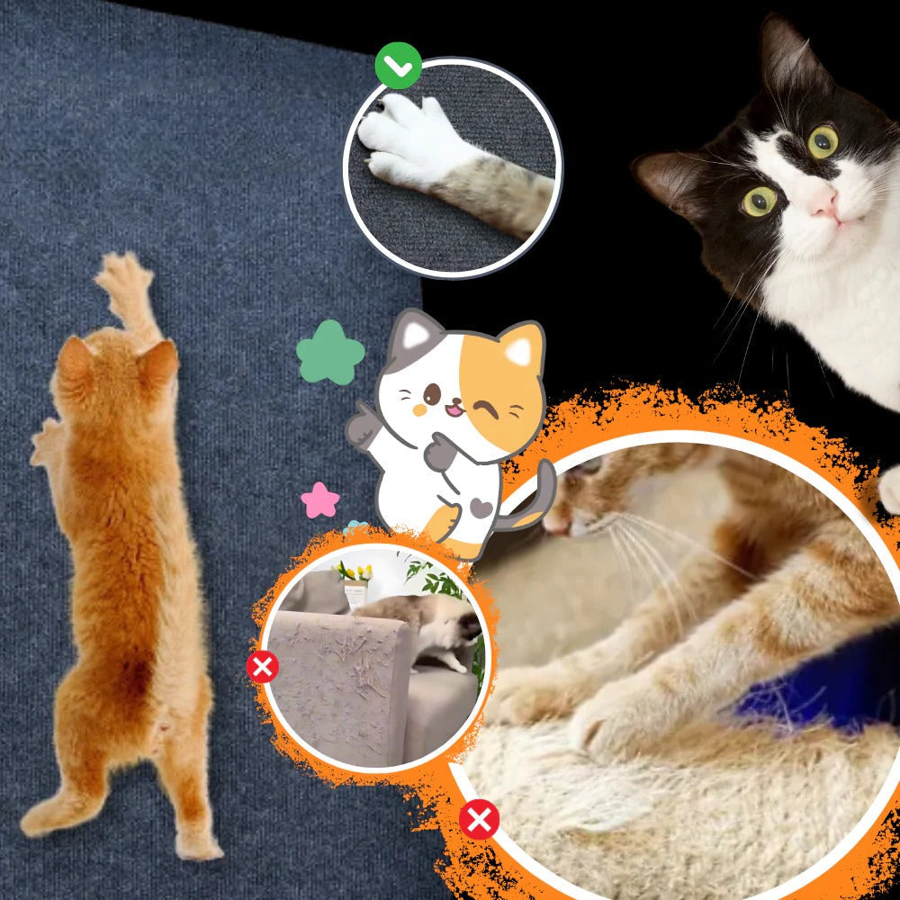 Wall-Mounted Cat Scratching Solution with Adhesive Base