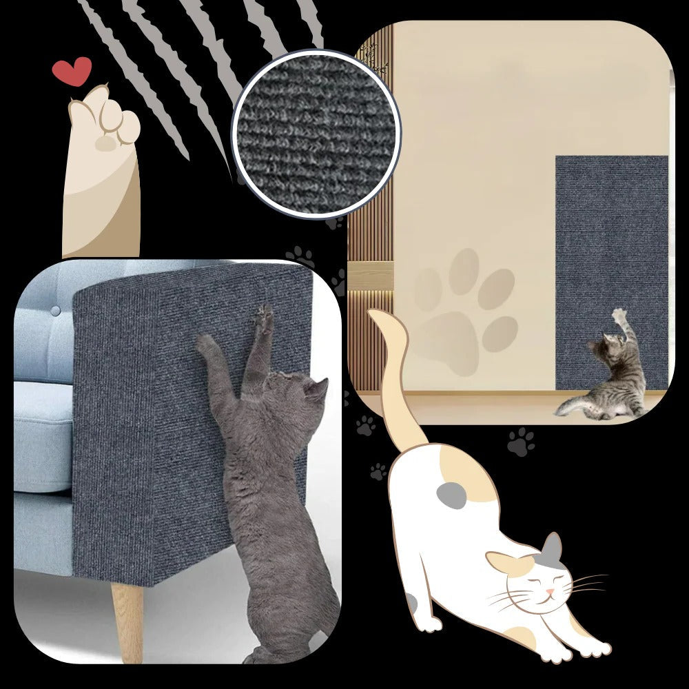 Wall-Mounted Cat Scratching Solution with Adhesive Base
