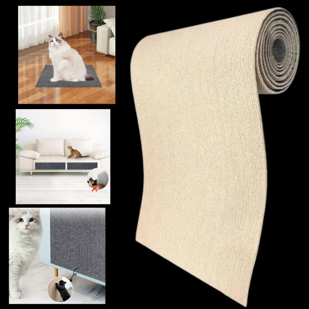 Wall-Mounted Cat Scratching Solution with Adhesive Base