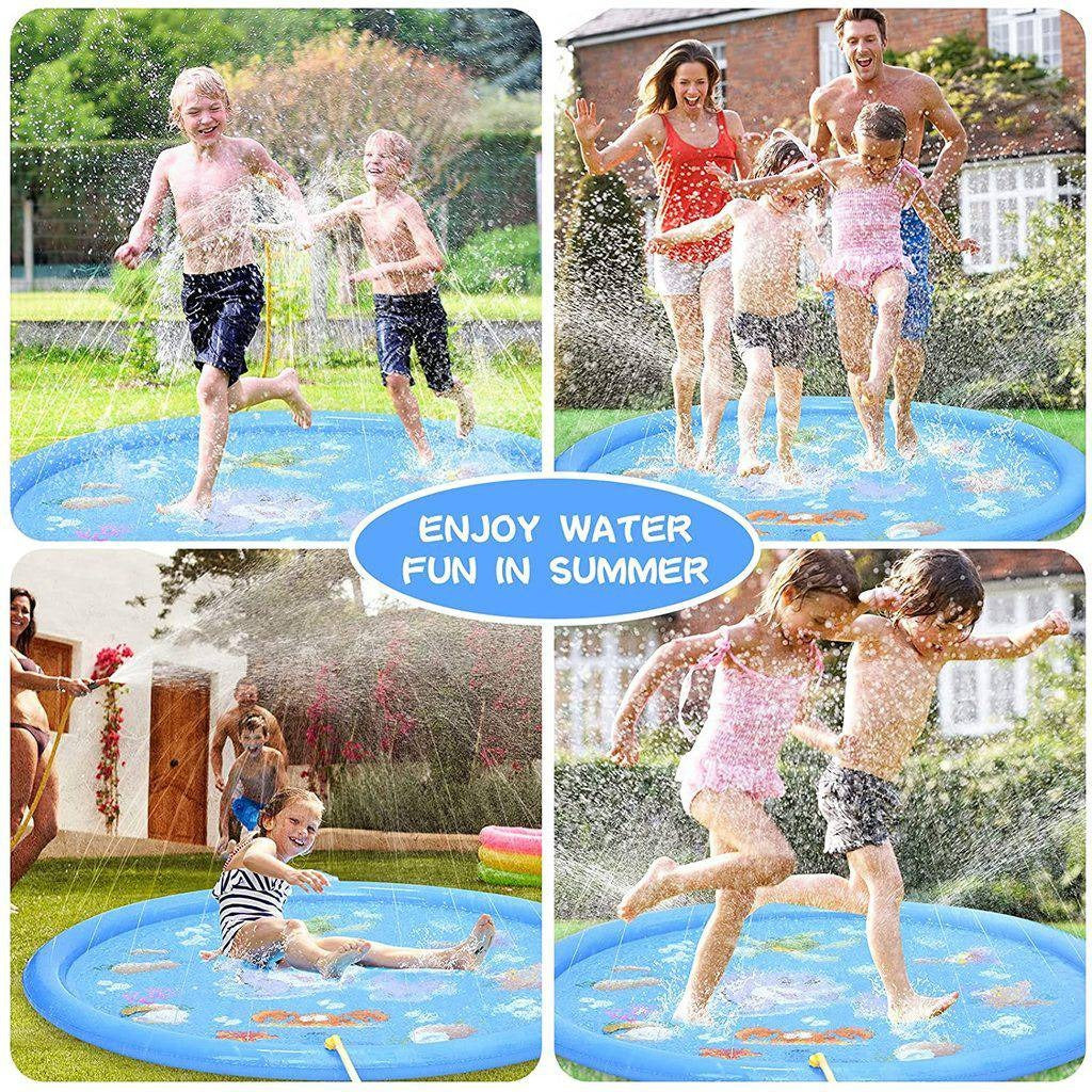 AquaJoy 68-Inch Water Play Mat – Customizable Sprinkler Fun for Kids