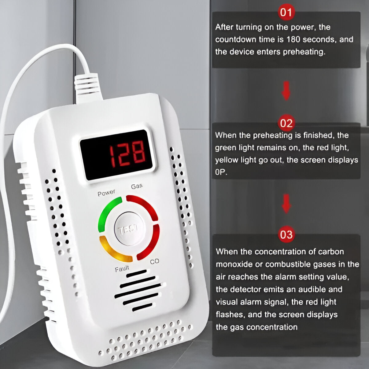 Smart Gas & Carbon Monoxide Safety Monitor