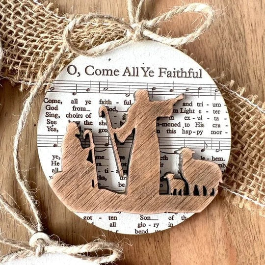 Musical Nativity Ornament Set for Festive Decor