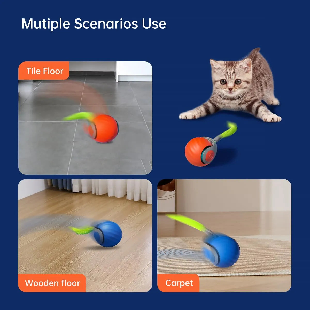 Rechargeable Interactive Cat Play Ball for Endless Fun
