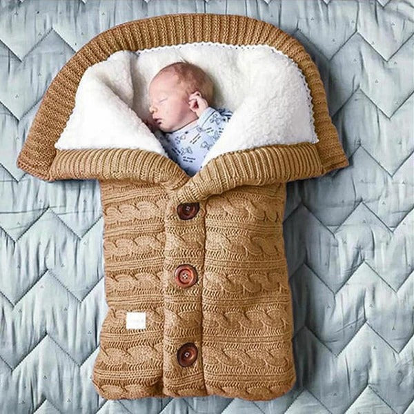 SnuggleNest Baby Wrap – Lightweight Fleece & Linen Cover, 27.6" × 15.7" Stroller Blanket