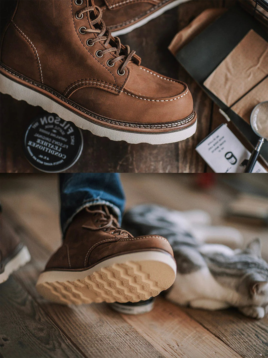 Durable Full Grain Leather Work Boots for Men