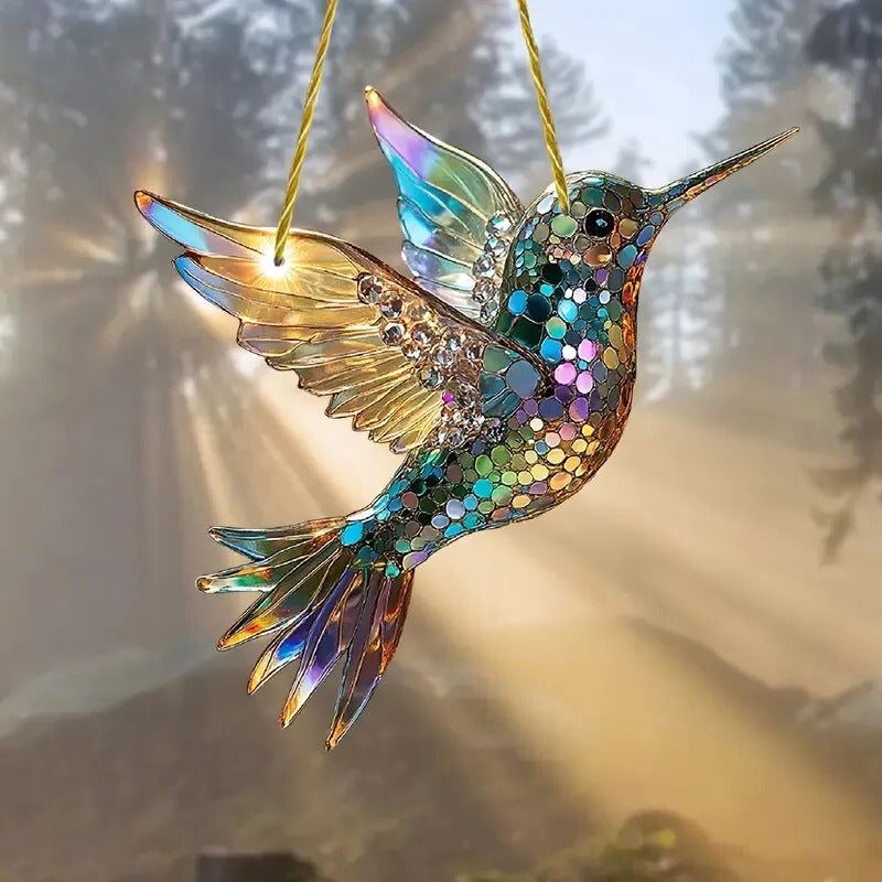 Vibrant Hummingbird Window Charm for Joyful Spaces