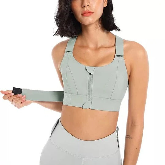 ActiveFit Premium Sports Bra – Front Zip Design for Optimal Support