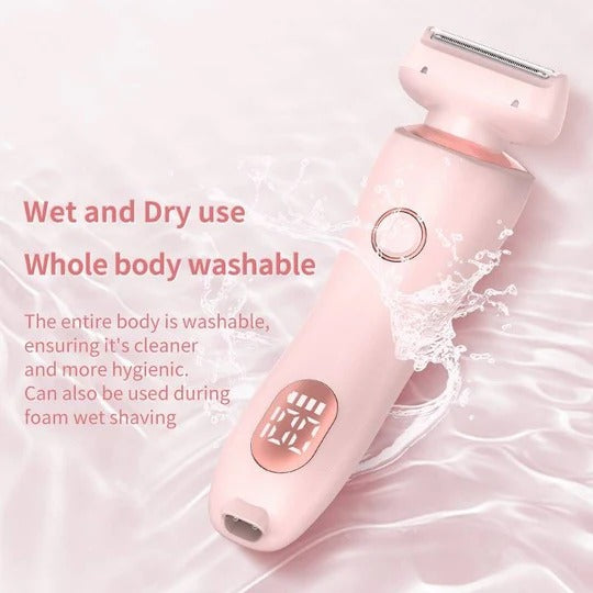 GlamGroom Women's Cordless Shaver – IPX7 Wet & Dry Razor with Twin Heads and 120-Minute Runtime