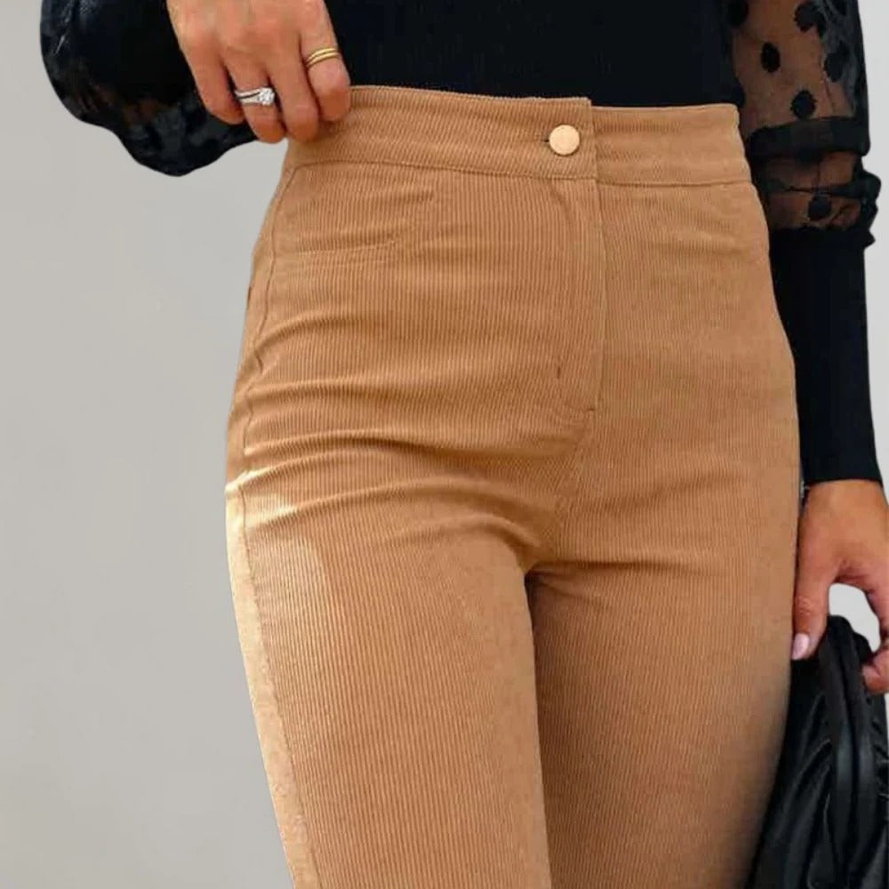 Chic Wide-Leg Corduroy Trousers for Effortless Style